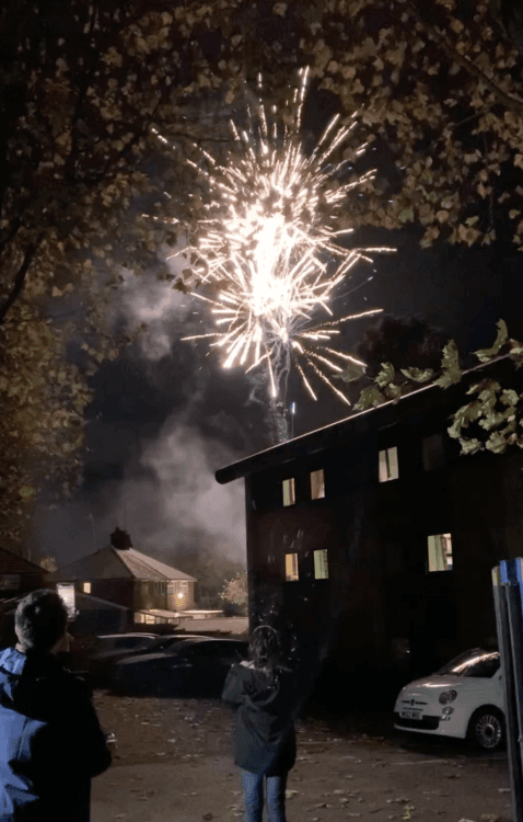 Students spending time together outside